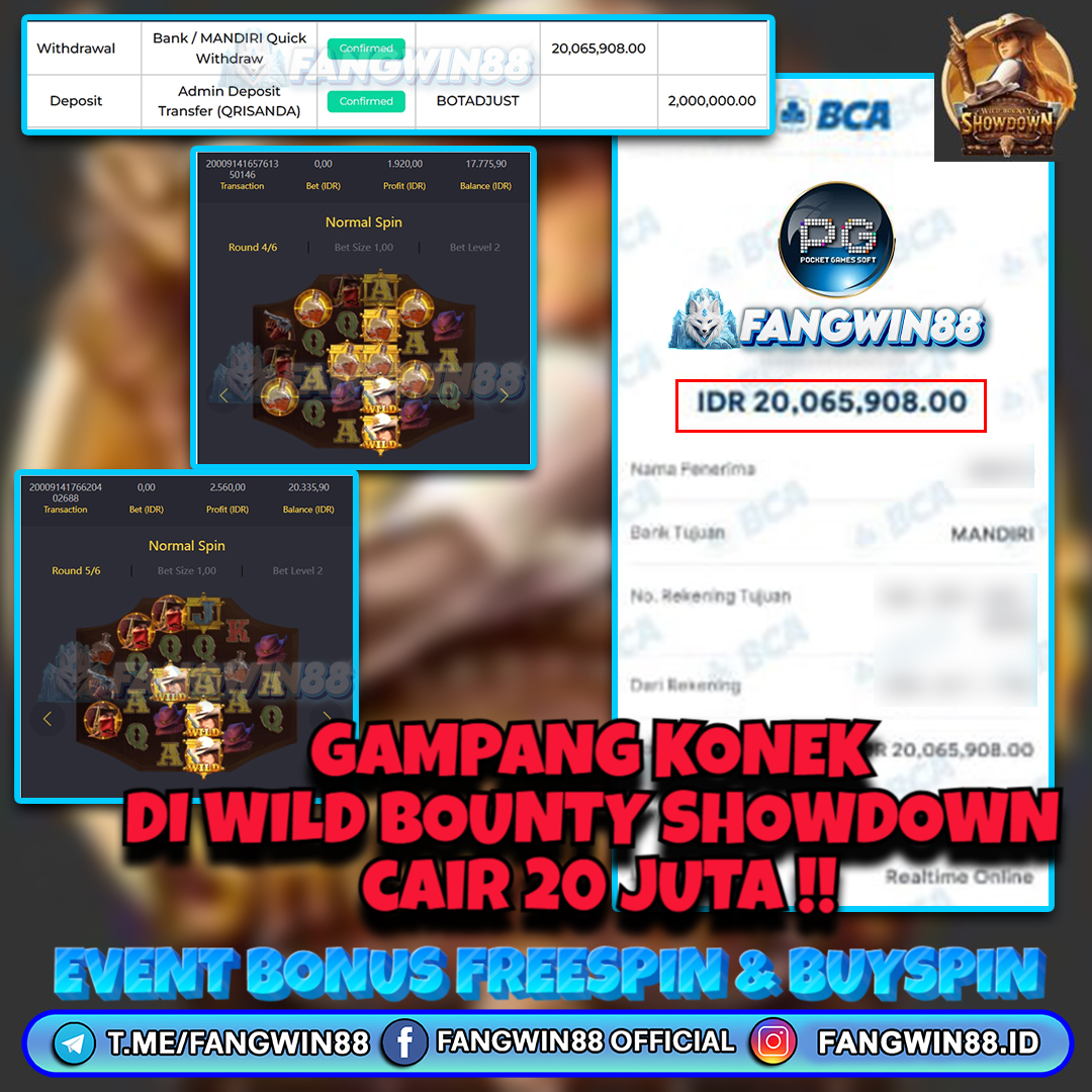 FANGWIN88 JACKPOT SLOT WILD BOUNTY SHOWDOWN RP 20.065.908 ID : JAT***